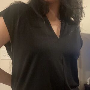 H&M Black V-Neck Blouse